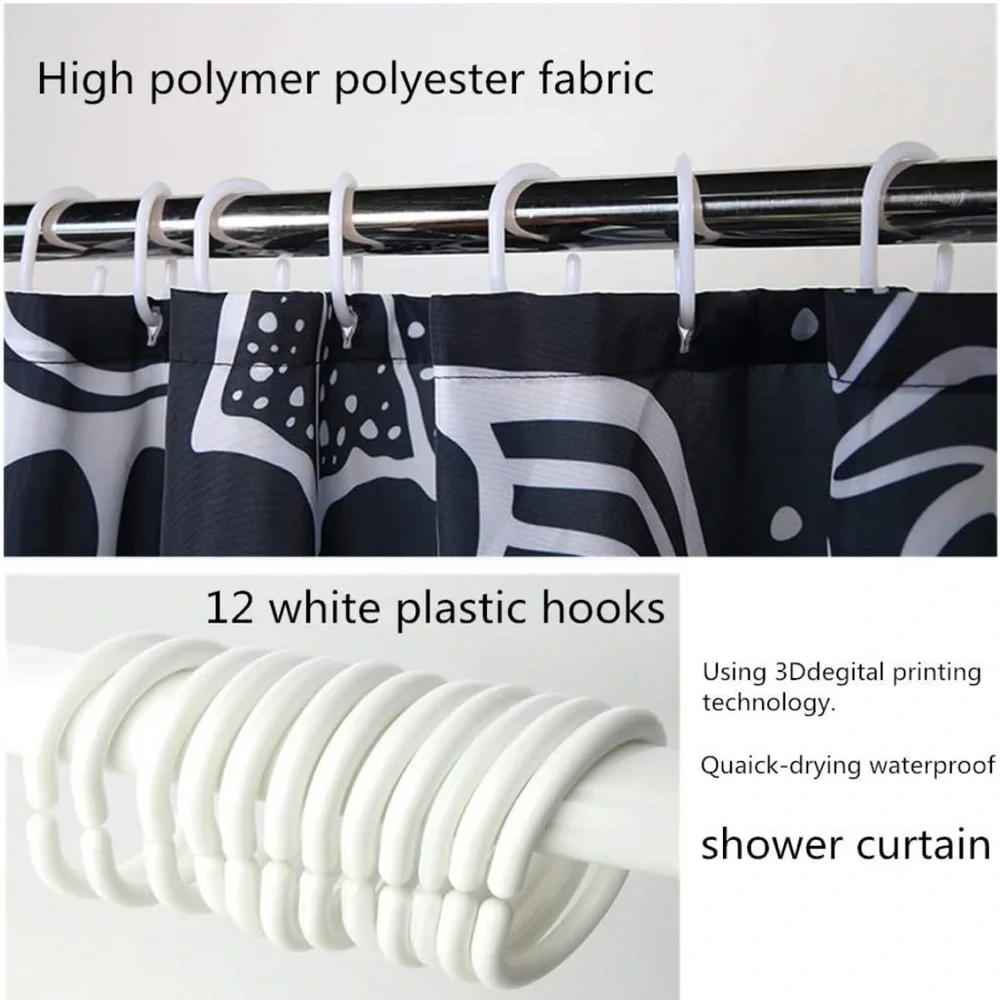 Independence Day Shower Curtain, Happy 4th of July 12 Hooks, 69